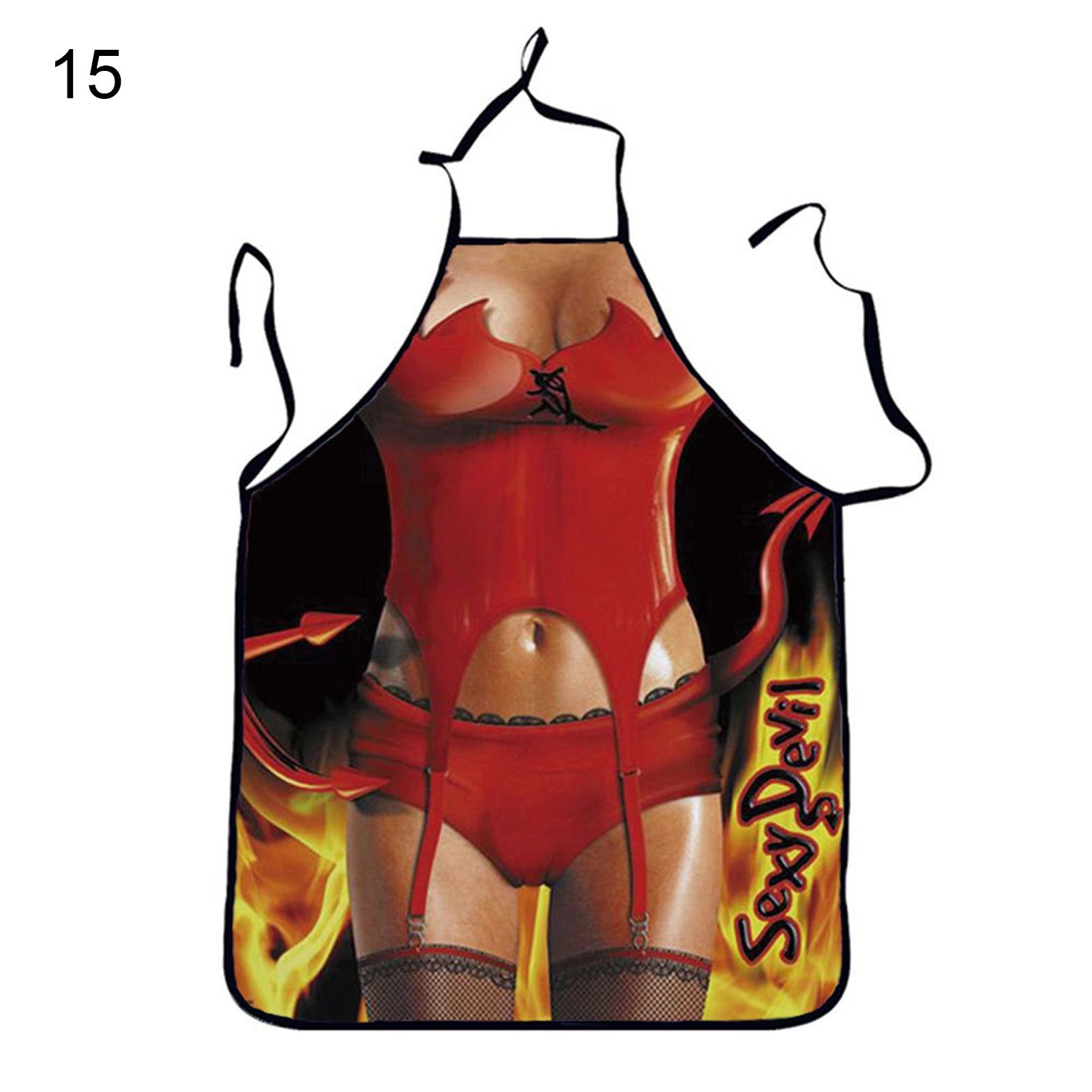 Funny Apron Delicate Polyester Adjustable Sleeveless Sexy Pattern Unisex Apron for Home