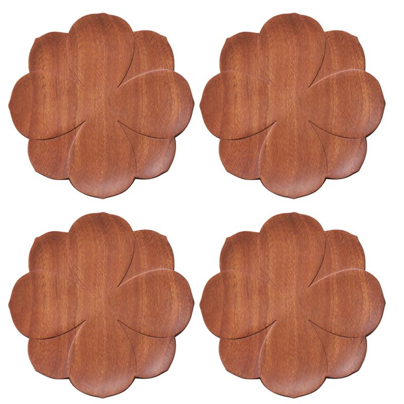 Wooden Coasters Set of 4,Placemats Heat Resistant Drink Mat Table Tea Coffee Cup Pad for Drinking Glasses