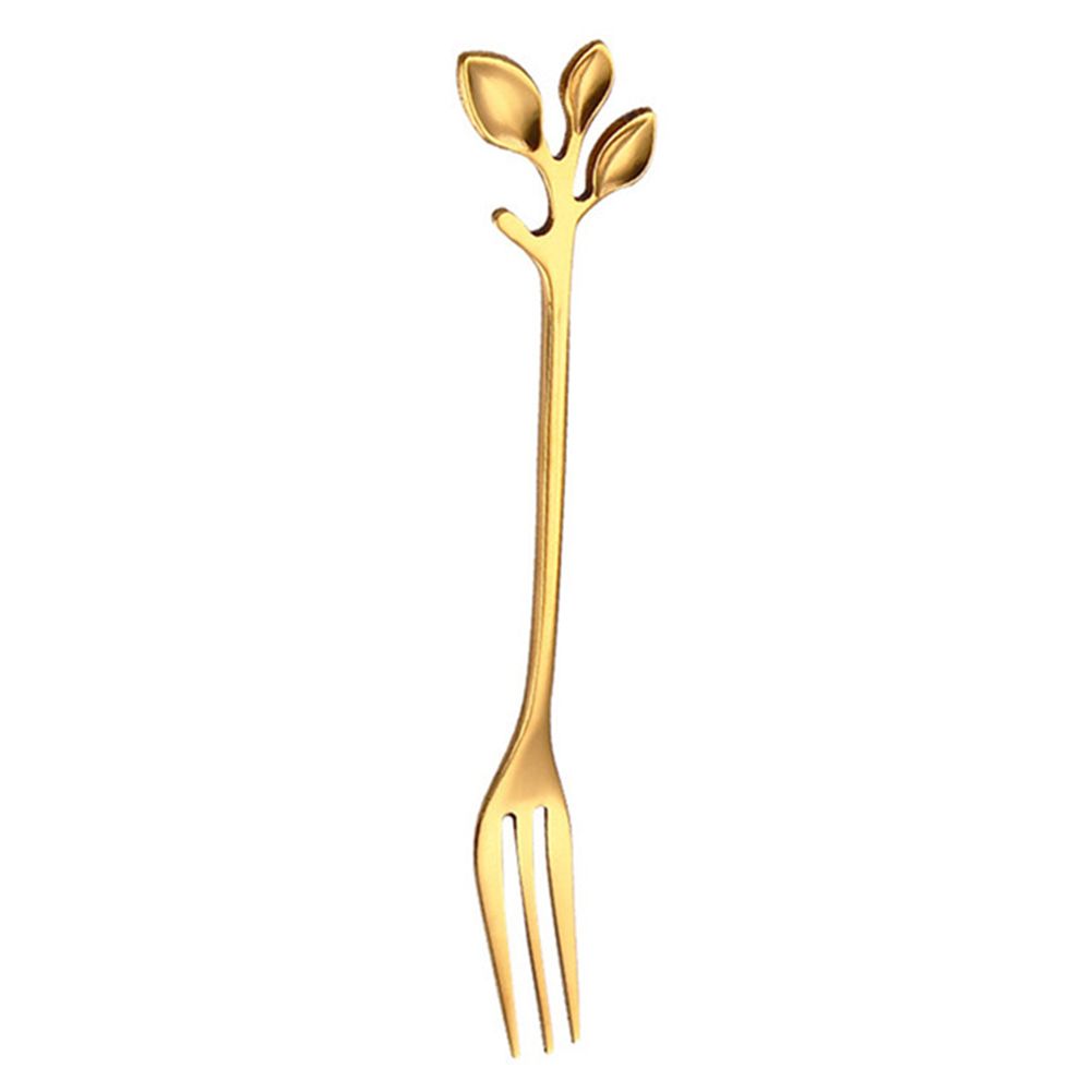 Leaf Shape Handlle Coffee Spoon Dessert Scoop Fork Tablewear Kitchen Accessories