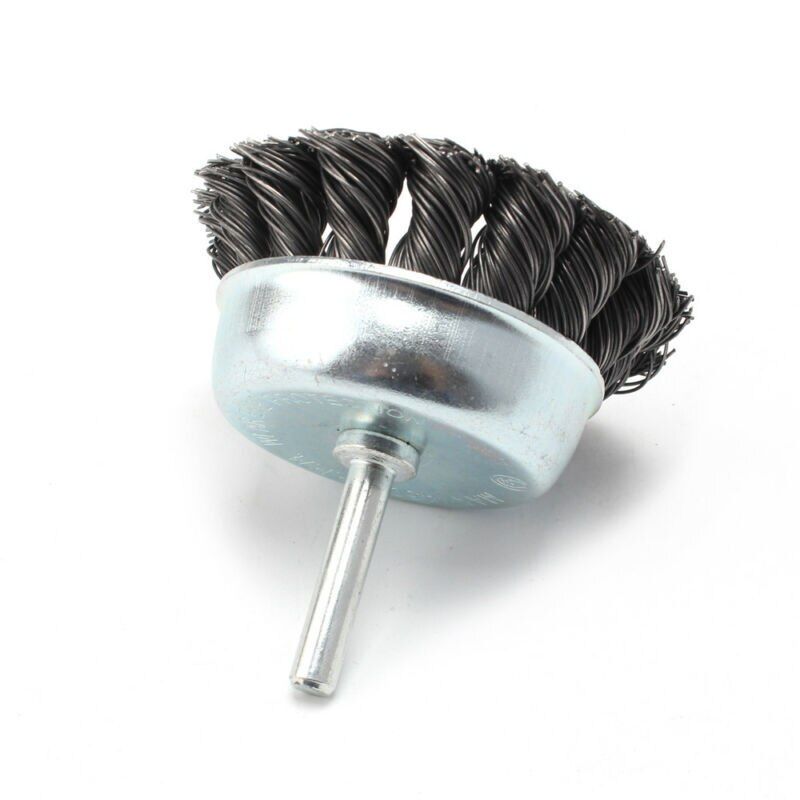 Wire Wheel Cup Brush 3inches Polishing Metal Wire Wheel Cup Brush Crimped Shank Polisher Die Grinder Drill