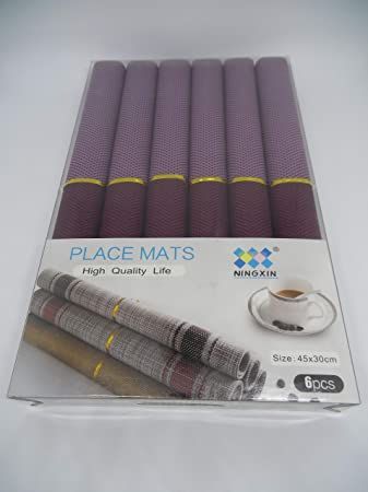 Shikkha Enterprises Ningxin PVC Dining Table Kitchen Placemats,Set of 6 Multicolor