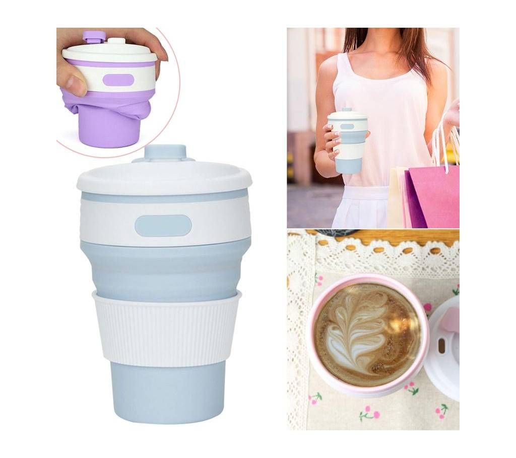 6 Colors 350ML Collapsible Coffee Cup Silicone Mug For Hiking Reusable Portable