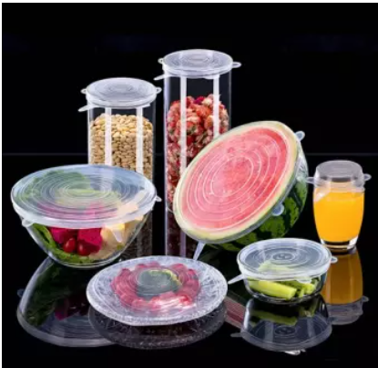 6pcs Silicone Fresh-keeping Cover Universal Bowl Dish Seal Membrane