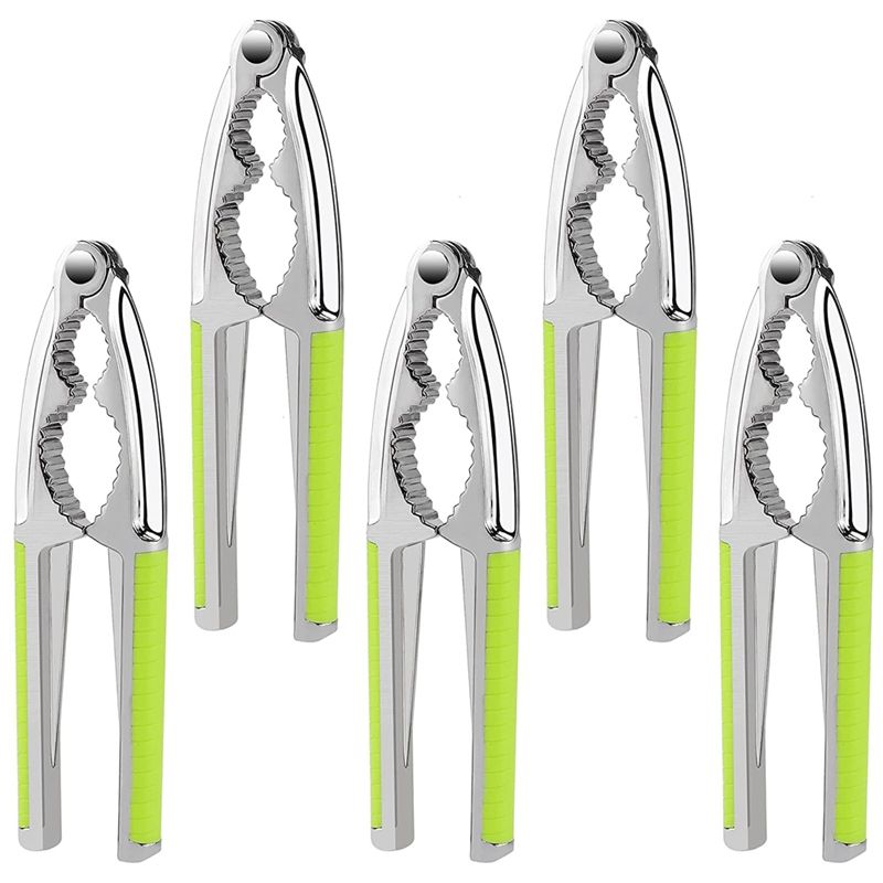 5 PCS Crab Cracker Seafood Tool Set and Tool Set Crab Legs Lobster Cracker Nuts Cookies Home Opener Kitchen Tool, Green