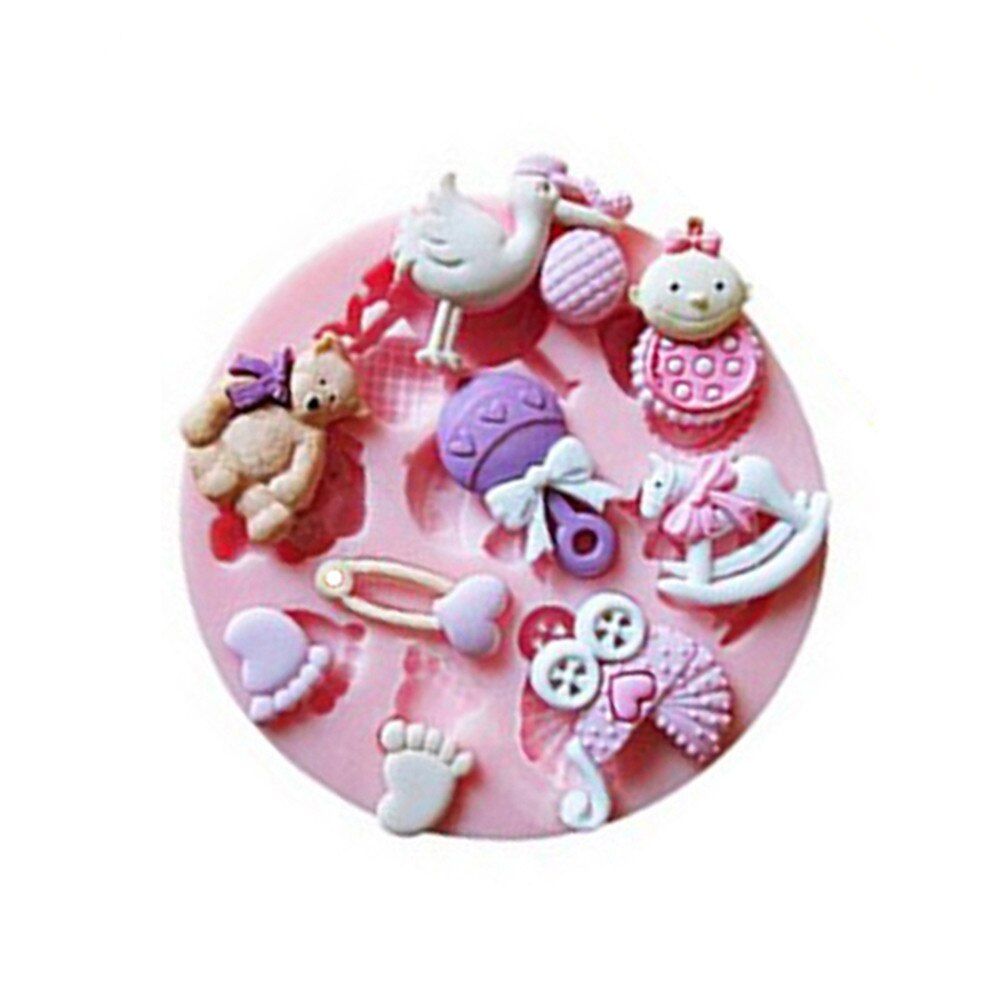 3D DIYCake Silicone Baking Mold Creatrive Fondant Cake Decorating Tools Baby Shower Party Clay Chocolate Gumpaste Moulds