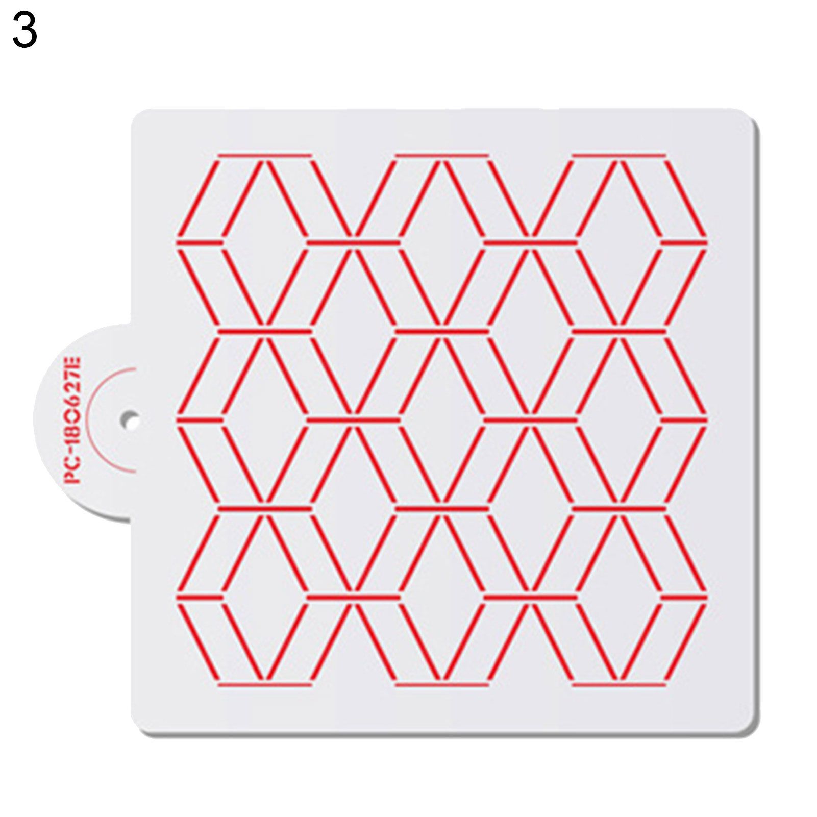 Cake Stencil Geometric Rhombus Pattern Hand-Painted Supplies PET Dessert Spraying Embossing Mold for Home