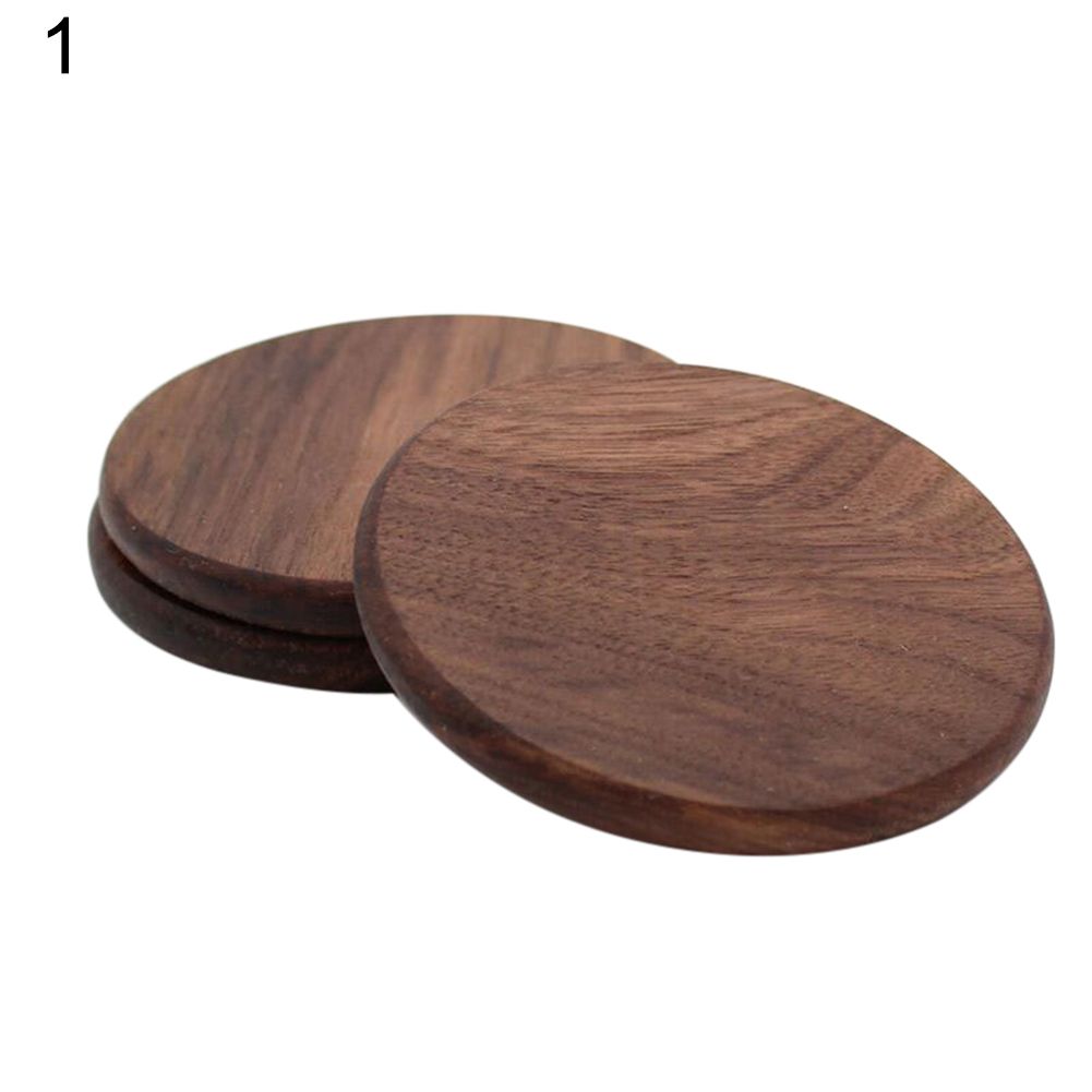 Round Square Walnut Wooden Coaster Coffee Tea Teapot Mug Cup Bowl Pad Place Mat
