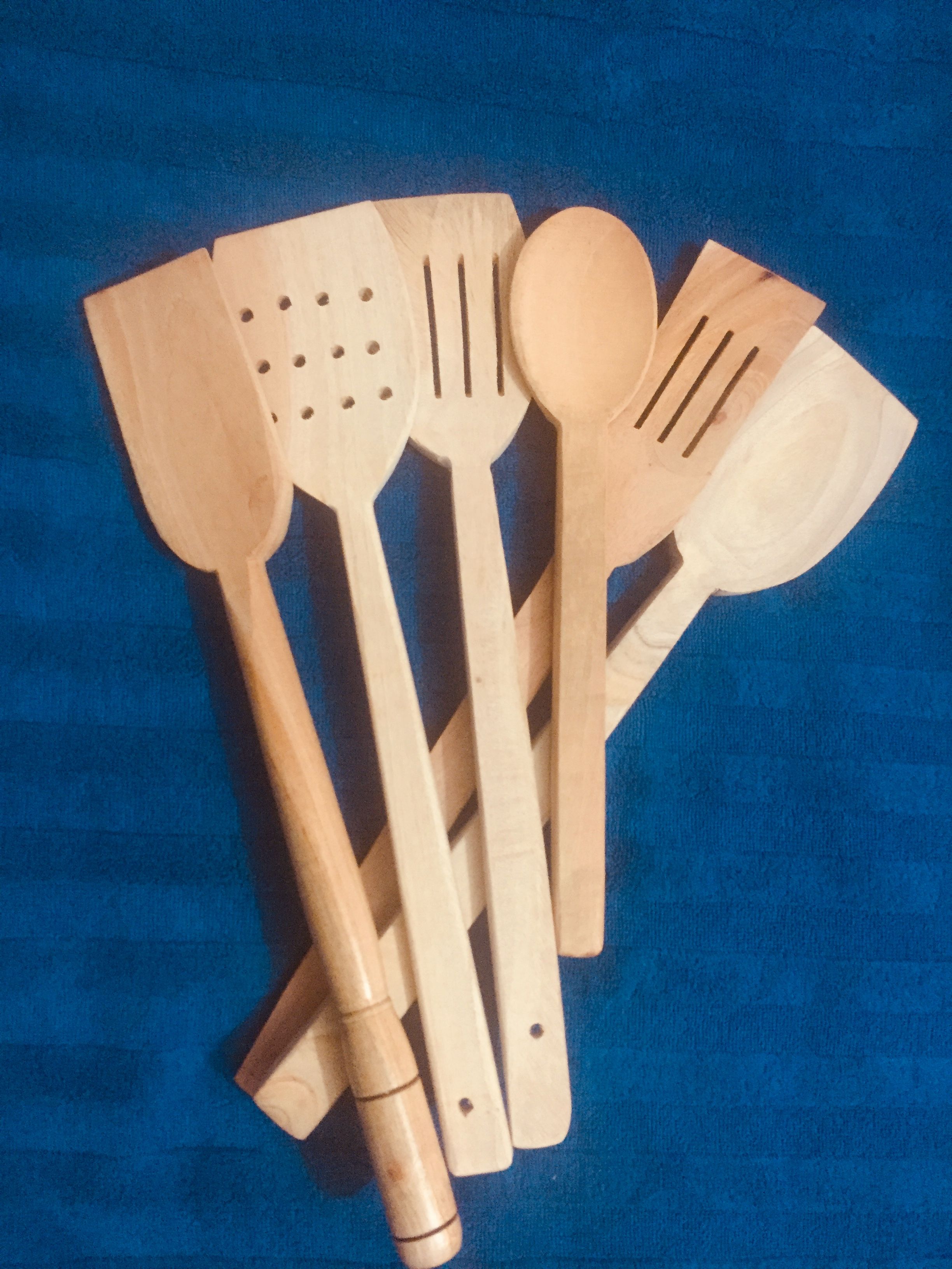 6 Pieces Wooden Spoons For Cooking Wood Kitchen Utensil Set - Kitchen Accessories