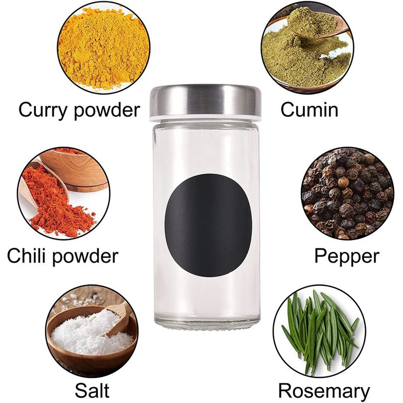 12 Spice Jars with Shaker Lids High-Quality Spice Jars with Lids-Round Glass Spice Jars -Spice Containers Spice Bottles