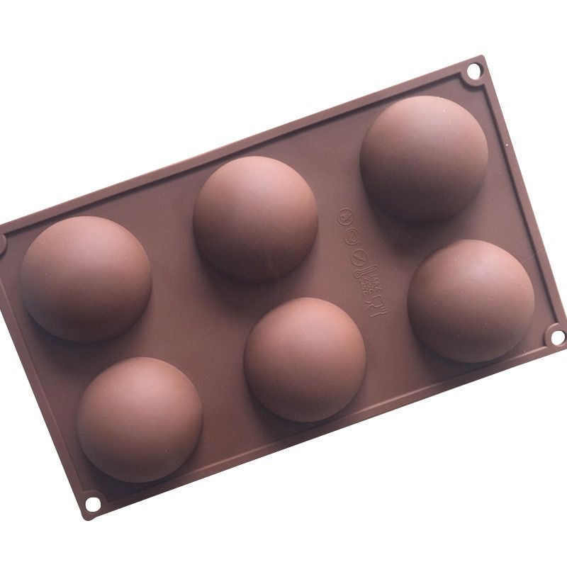 1 Pcs DIY Silicone Semicircle Cake 6 Hole Large Sphere Cake Mould Baking Tools Pudding Jelly Mold E611