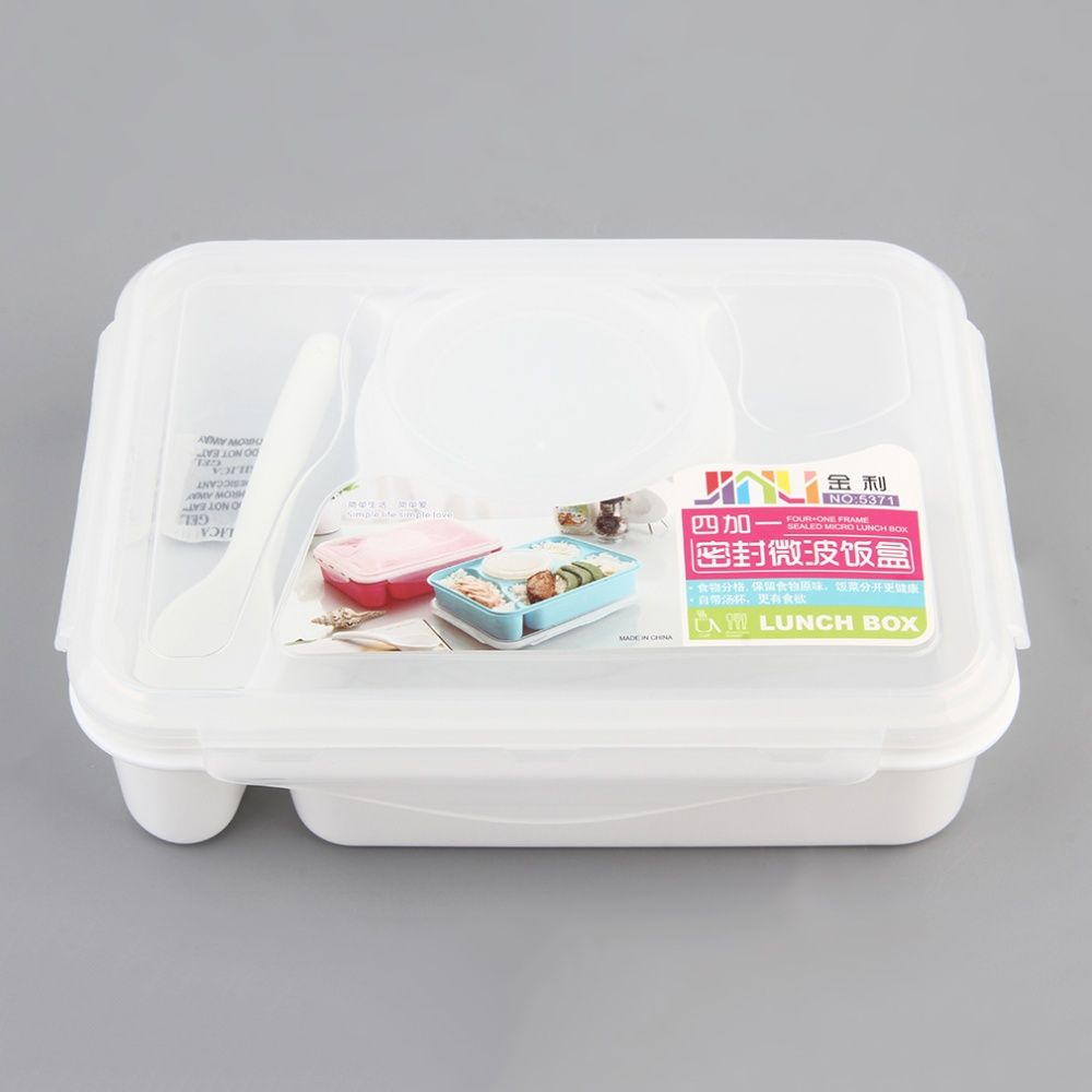 Modern Ecofriendly Portable Students Lunch Box Outdoor Picnic Food Container White