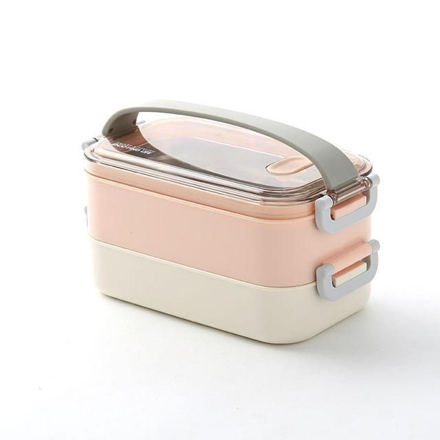 Durable Stainless Steel Seal Thermal Insulated Lunch Box Food Container Storage Box#Two Layers