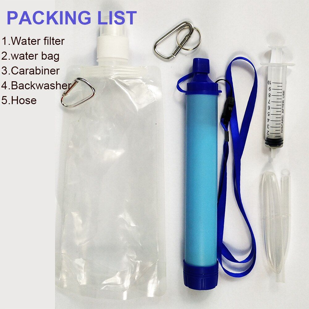 Outdoor Water Purifier Camping Hiking Emergency Life Survival Portable PurifierTravel Wild drink Ultrafiltration
