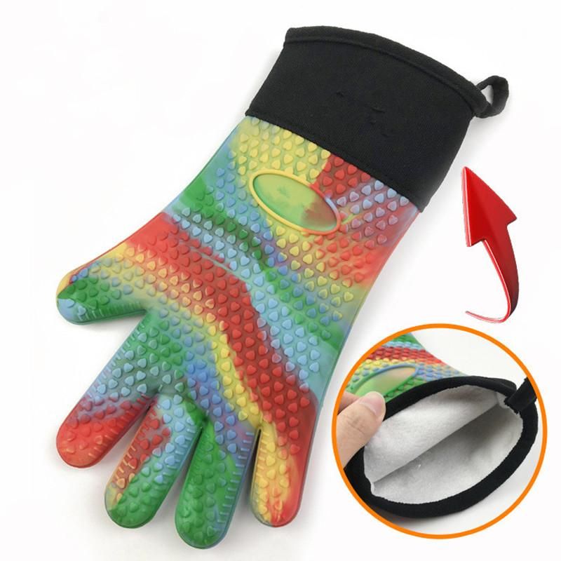 Double Thick Silicone Cotton Cloth Gloves Non-slip Insulated Gloves