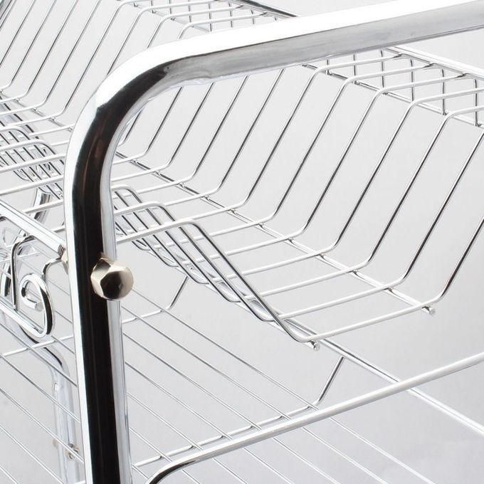 Kitchen Two Layer Dish Rack - silver