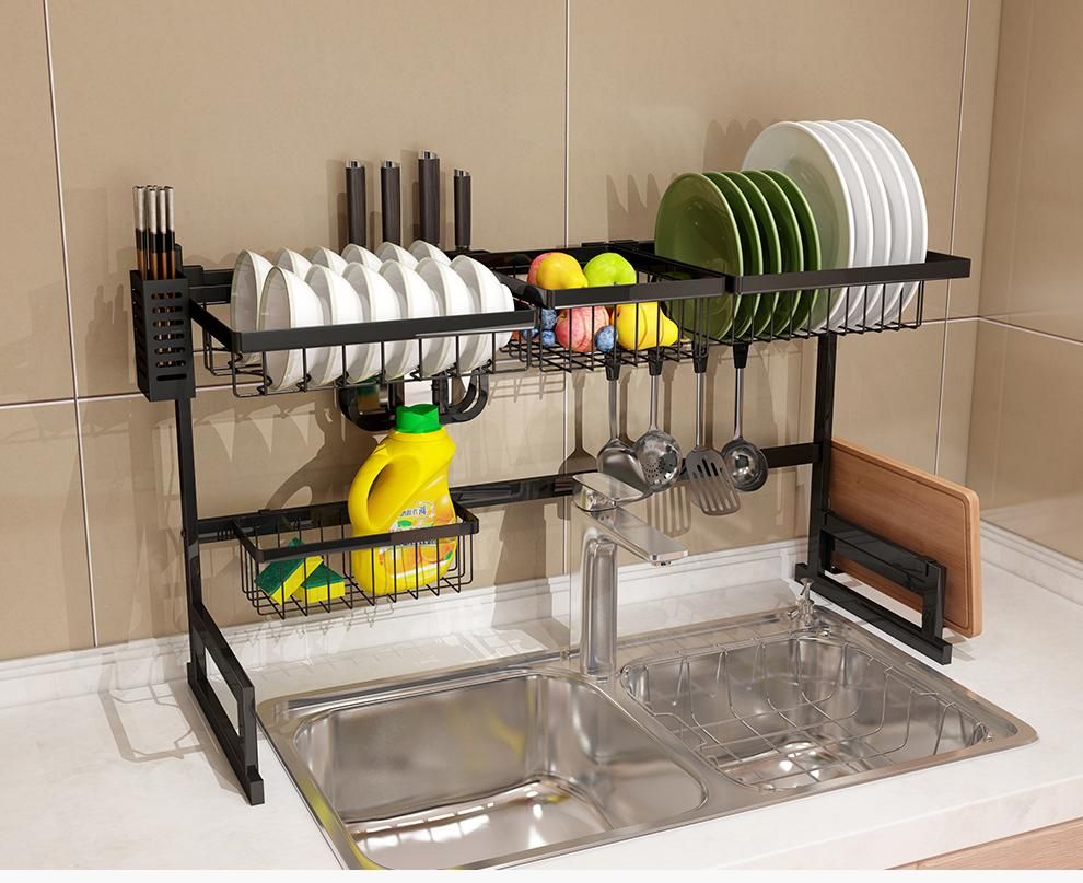 Stainless dish drainer over the sink drying rack / Kitchen Rack
