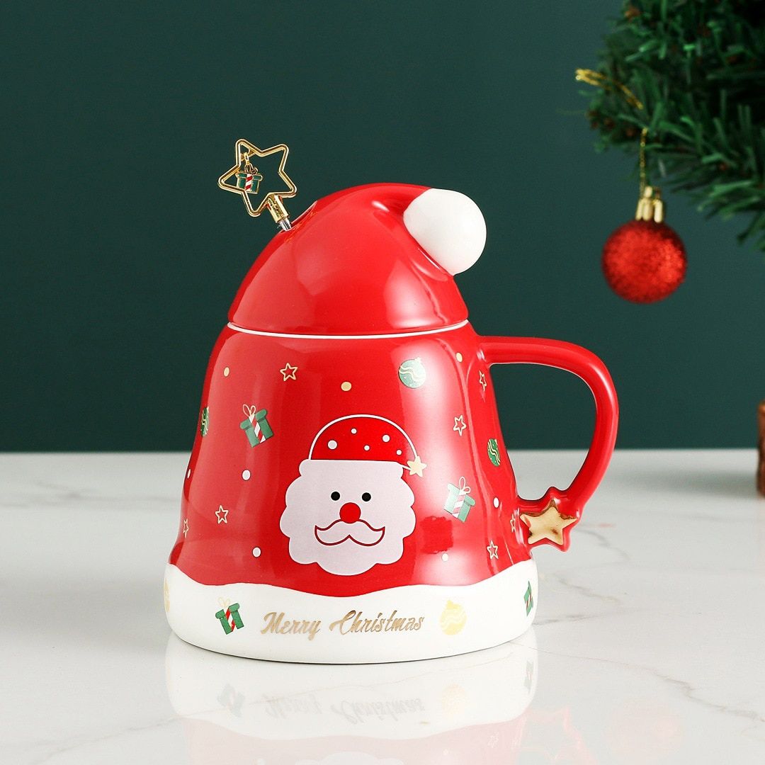 Coffee Mugs Tea Cup with Cover Star Sn ChristSanta Claus gerbread Man ChristCeramic Cup Mug Water Cup Gifts