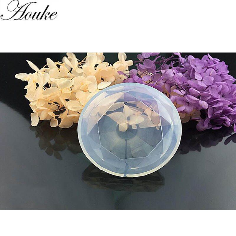 3D Diamond Shape Necklace Pendant DIY Epoxy Tools Jewelry Accessories Translucent Mold Candy Chocolate Cake Silicone Mould Aouke