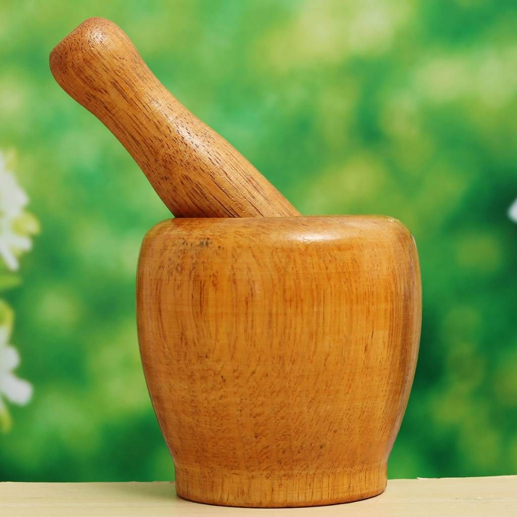 Benecasa Wood Mortar and Pestle