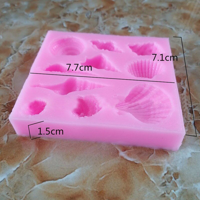 Ocean Biological Mermaid Conch Sea Shells Chocolate Cake Silicone Mold Decoration Mold Kitchen Liquid Cake Baking Tools