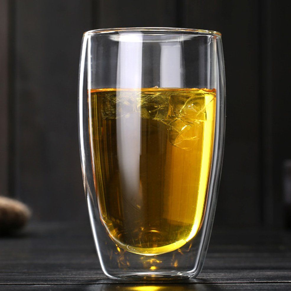 Heat Resistant Double-Wall Insulated Glass Espresso Mugs Latte Coffee Glasses