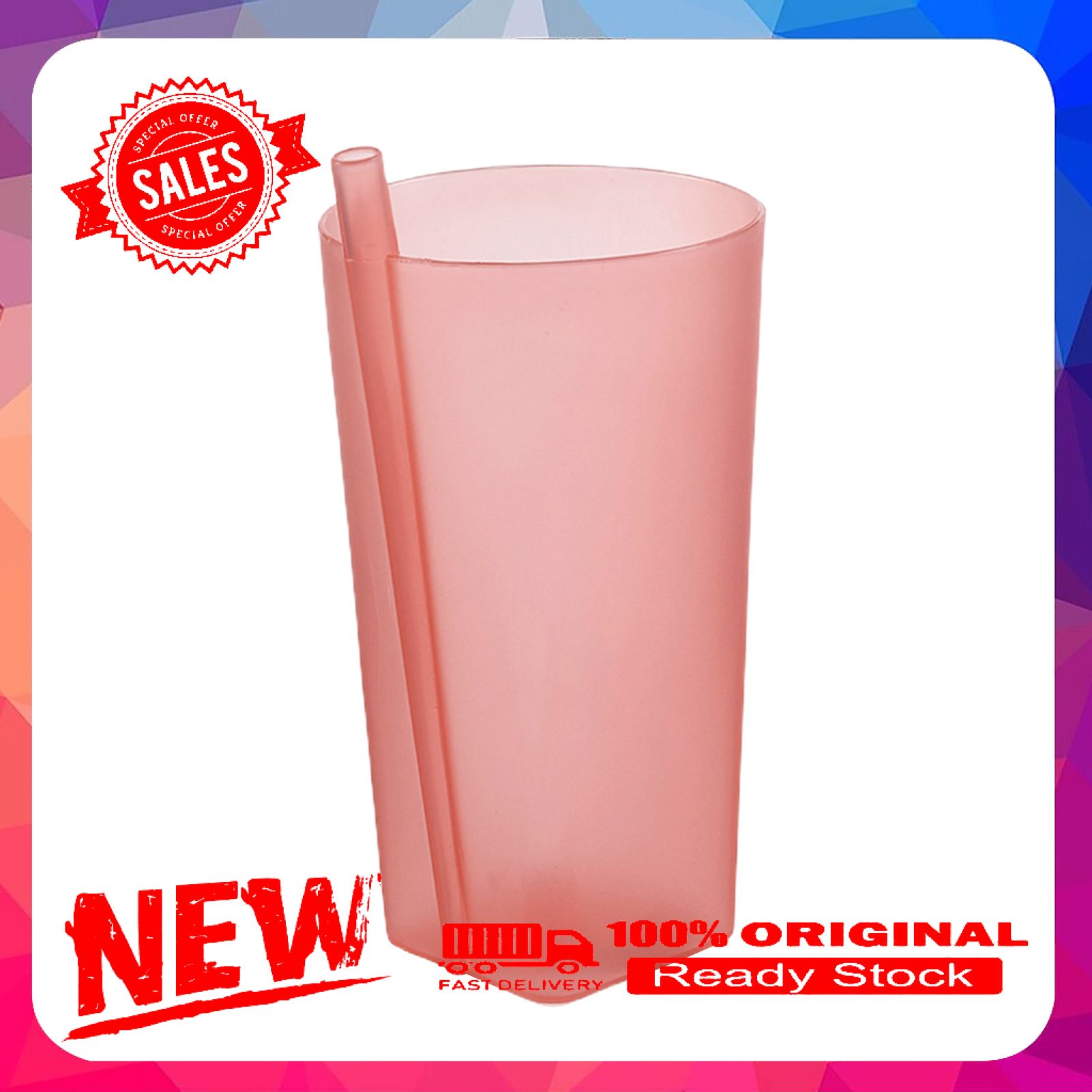 Water Mug with Straw Multifunctional Plastic Kids Water Sippy Mug for School