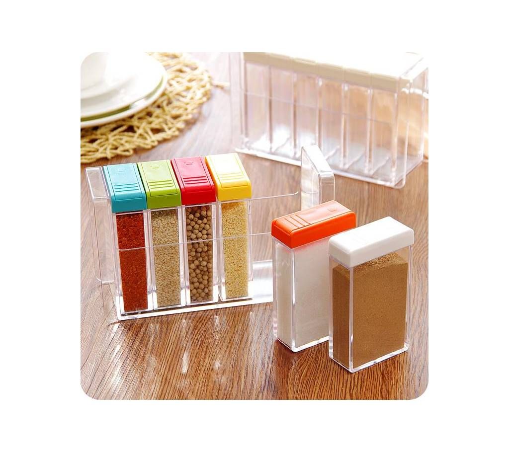 6 pc transparent spice storage pot
