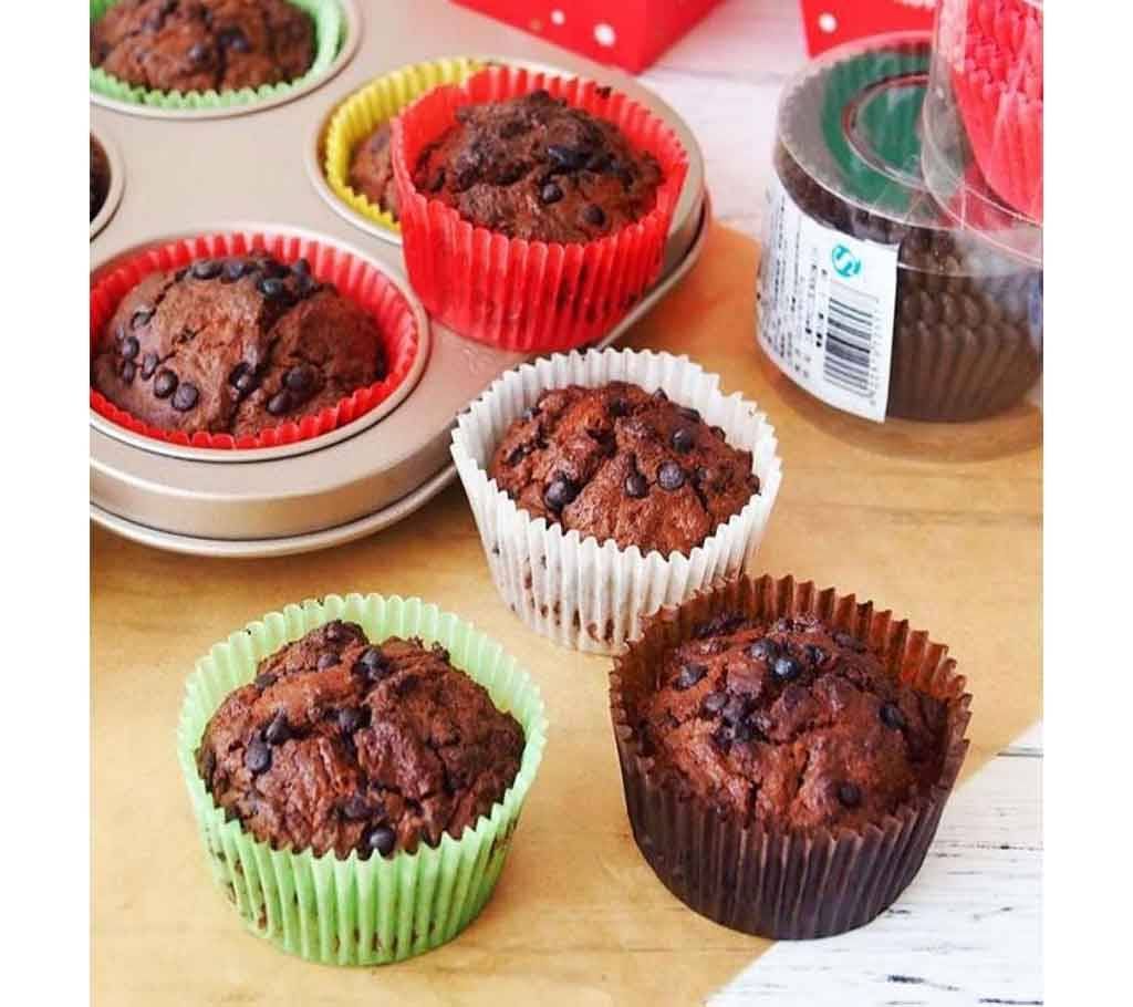 Grease Proof Pet Disposable Cupcake Cup - 100 pcs - Coffee