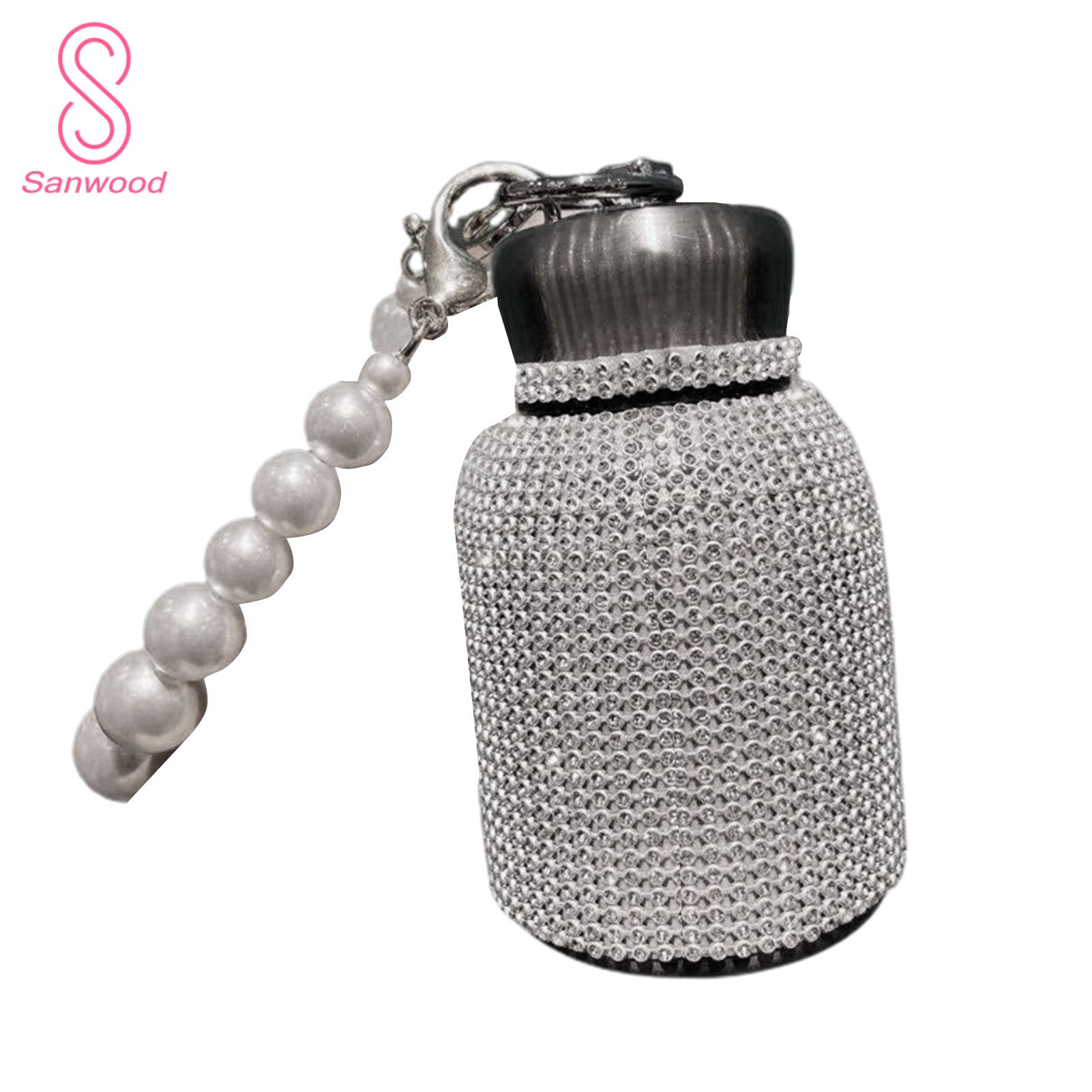 300ml Rhinestone Studded Insulated Tumbler Leak-proof 304 Stainless Steel Heat Resistant Insulated Flask for Office