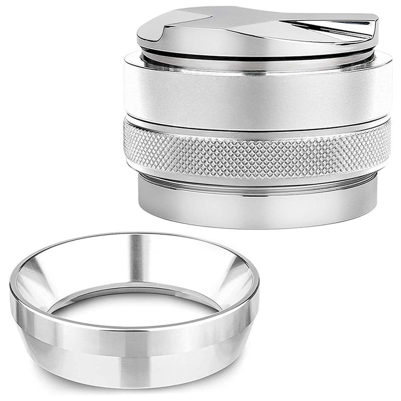 53mm Espresso Tamper & Coffee Distributor and 54mm Dosing Funnel Set - Fits 54mm Portafilter, Adjustable Depth