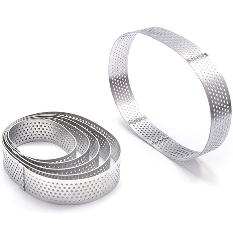 Porous Tart Ring Bottom Tower Cake Mould Baking Tools,French Baking Pressure Tower Belt,Heat-Resistant Cake Mousse Ring