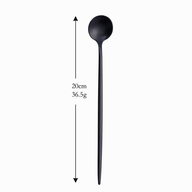 1pcs Black Stainless Steel Cutlery Dinner Fork Spoons Tableware Complete Dinnerware Dishwasher Safe Butter Flatware