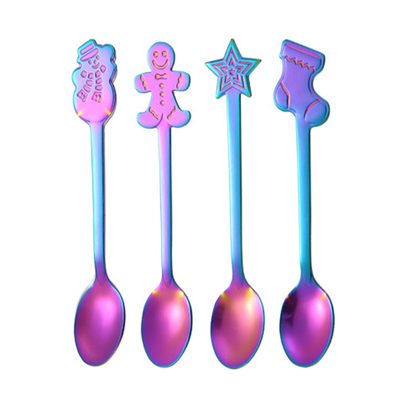 Christmas Spoon Polishing Surface Stirring Coffee Spoon with Xmas Cartoon Handle