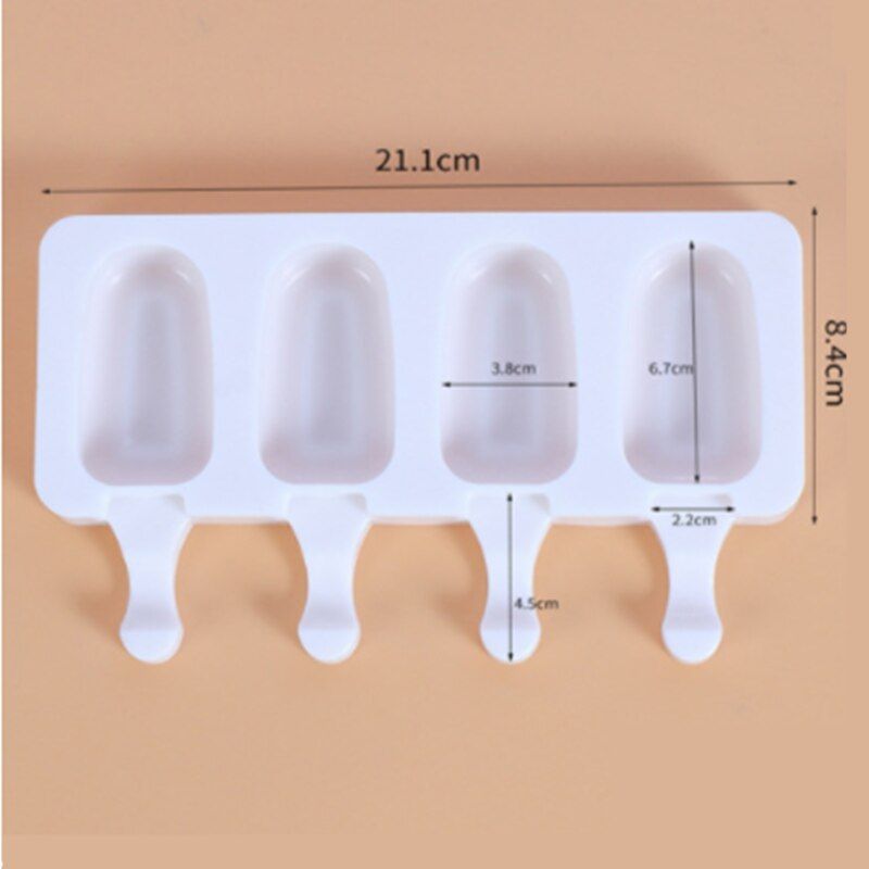 Silicone Ice Cream Mould Ice Cube Tray Popsicle Barrel Diy Mold Dessert Ice Cream Mold with Popsicle Stick