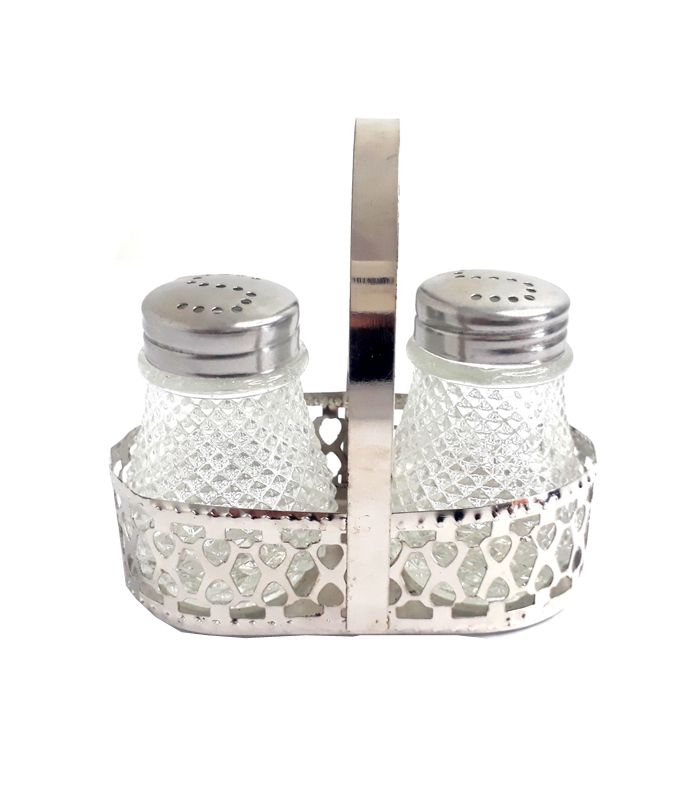 Decorative Salt & Pepper Shaker With Basket