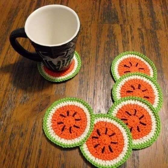 5-7'' Cotton Yarn Hand Crochet Doily Placemat round Shaped Cup/Mug/Jug/Glass Mate/Coaster 5 pieces