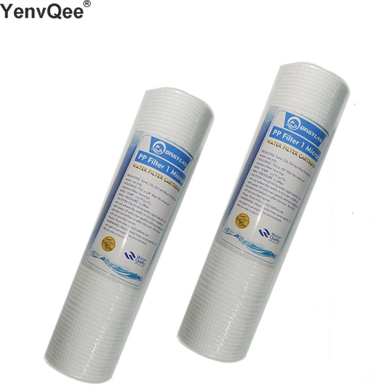 2 Pcs 10 INCH 1 MICRON PPF/SEDIMENT  CARTRIDGE Water Purifier Front Filter Cartridge Aquarium FOR REVERSE OSMOSIS