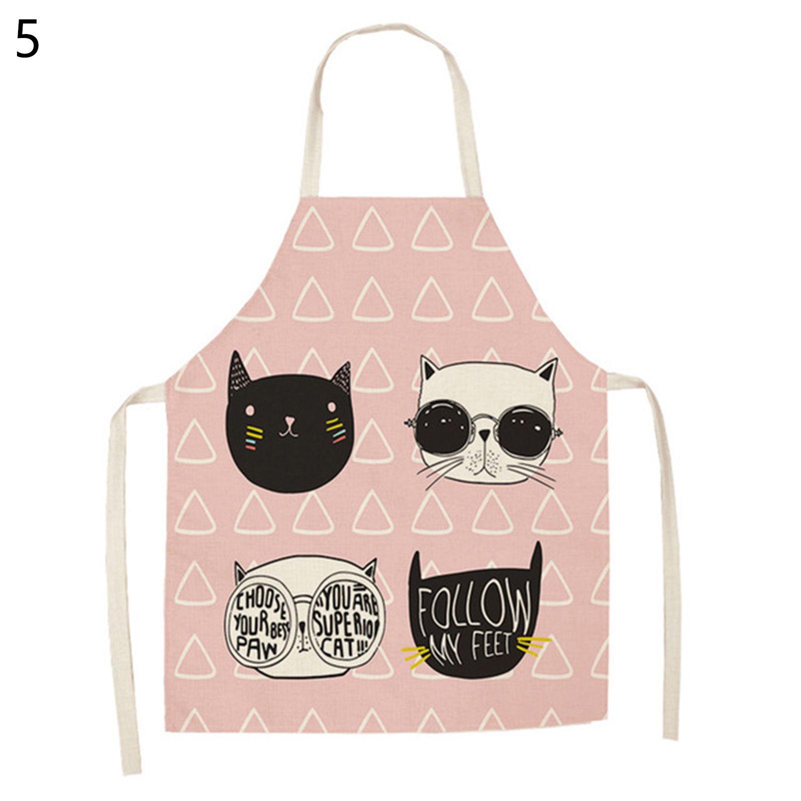 Bib Apron Waist Tie Cute Cat Pted Cf Crafting Long Kitcn Bib