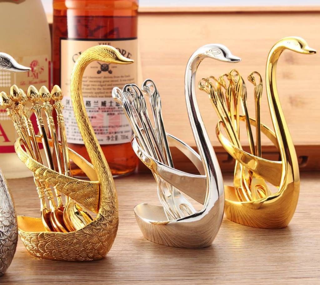 SWAN METAL SPOON SET - 1 pcs