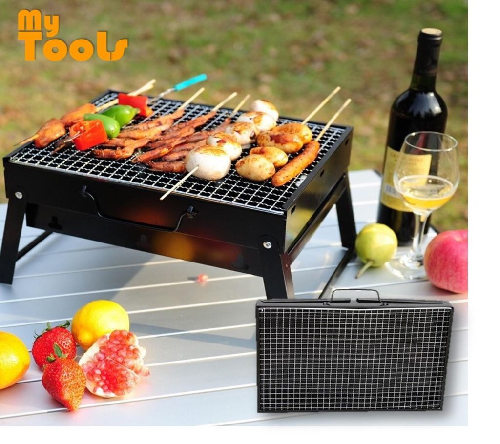 Small Portable BBQ Briefcase Style Folding Barbecue Grill Toaster Barbeque Wints