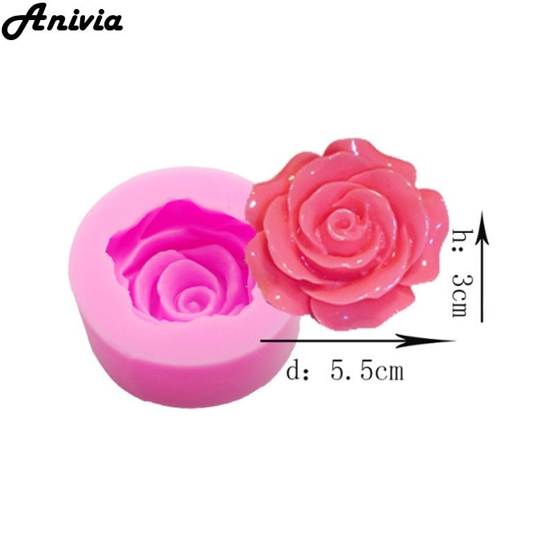 3D Large Rose Flower Fondant Cake Chocolate Sugarcraft Mold Cutter Silicone M DIY