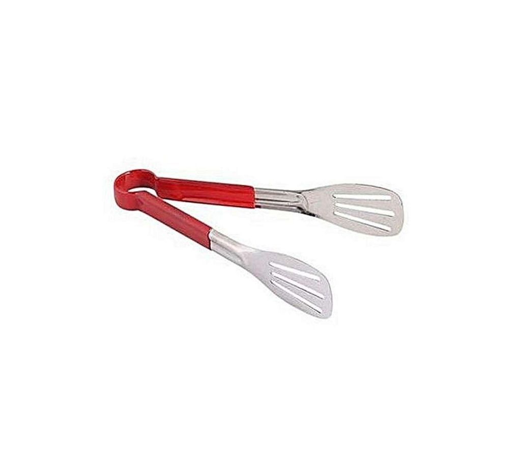 Non-Stick Kitchen Food Tong - Red and Silver