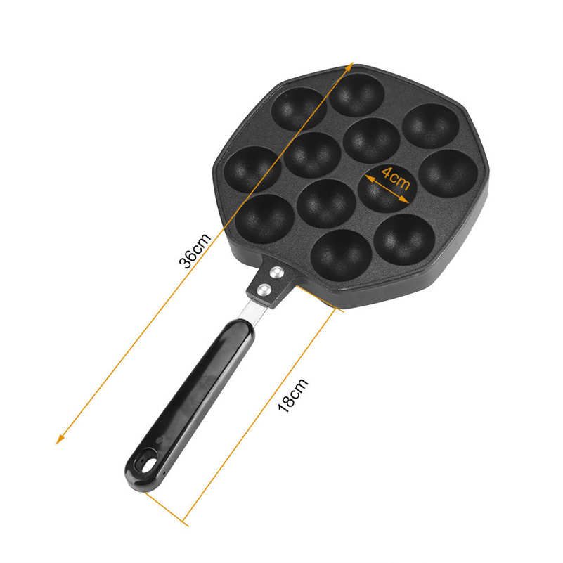 12 holes takoyaki grill pan plate cooking baking mold octopus ball maker kitchen