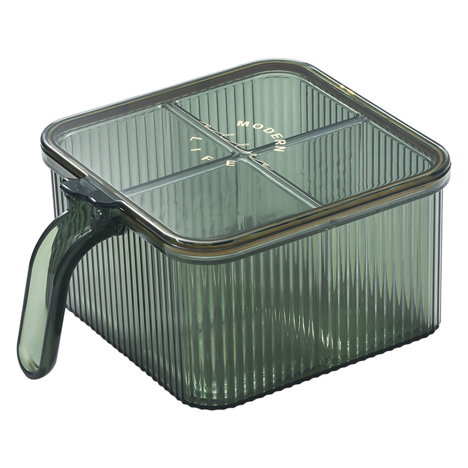Seasoning Container Reusable 4 Grids Smooth Surface Seasoning Box