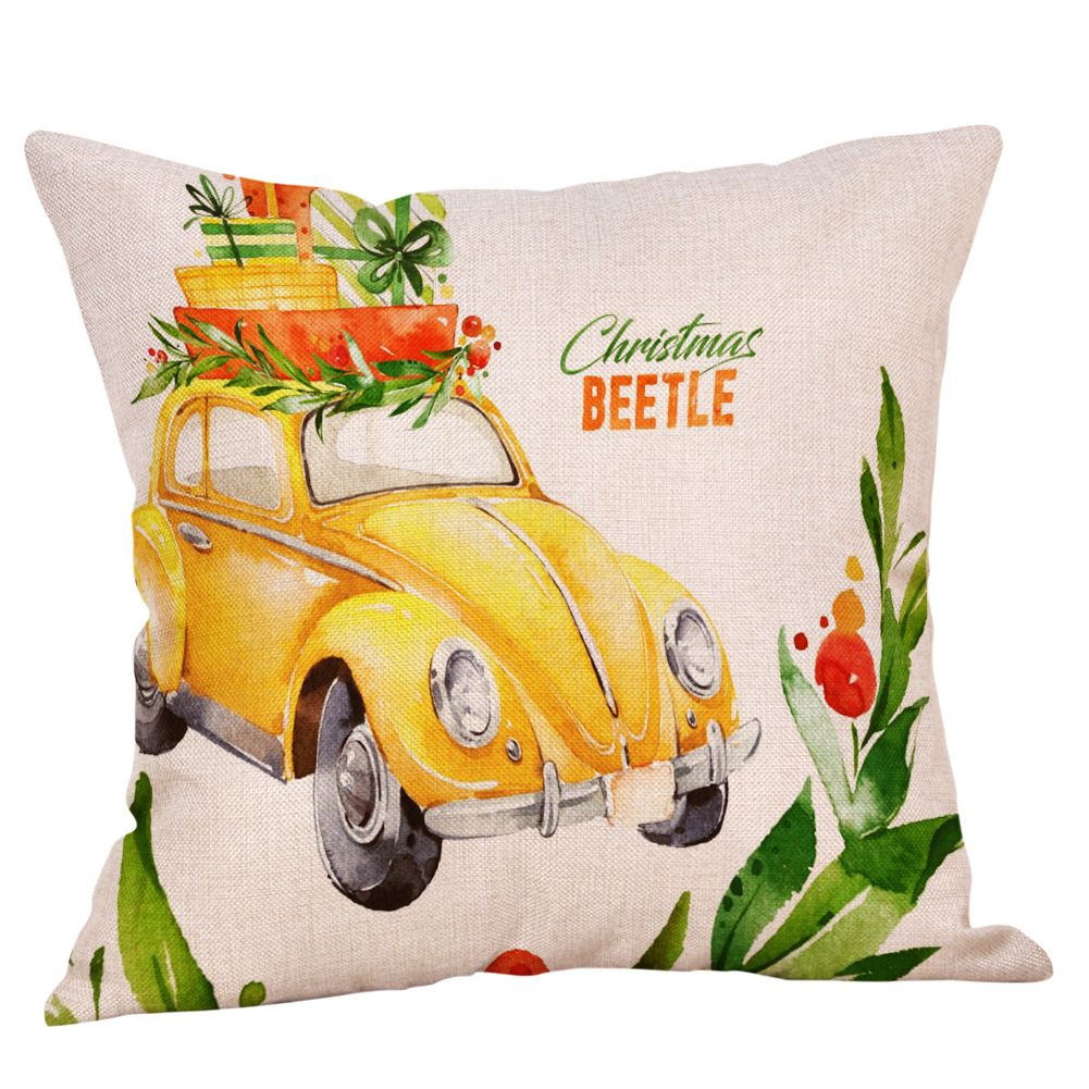 2020 Household Christmas Series Car Pattern Square Throw Pillow Cover Case Linen Pillowcase Cushion Cover Car Sofa Decoration