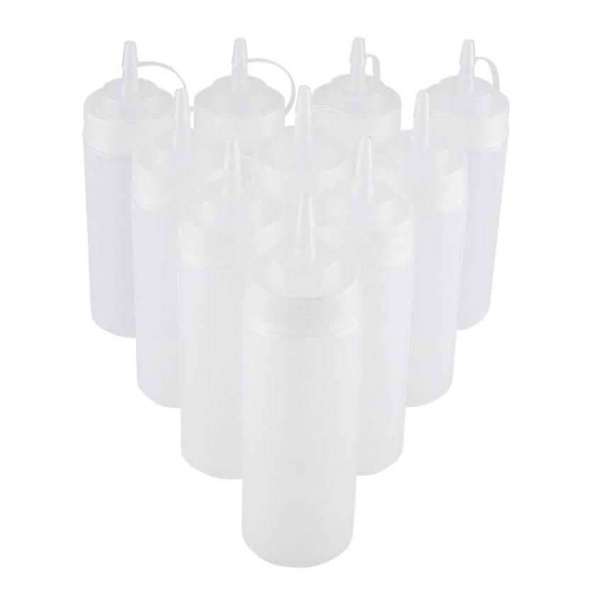 340ml 10pcs / Set Plastic Condiment Dispenser for Sauce Oil Cream Vineger