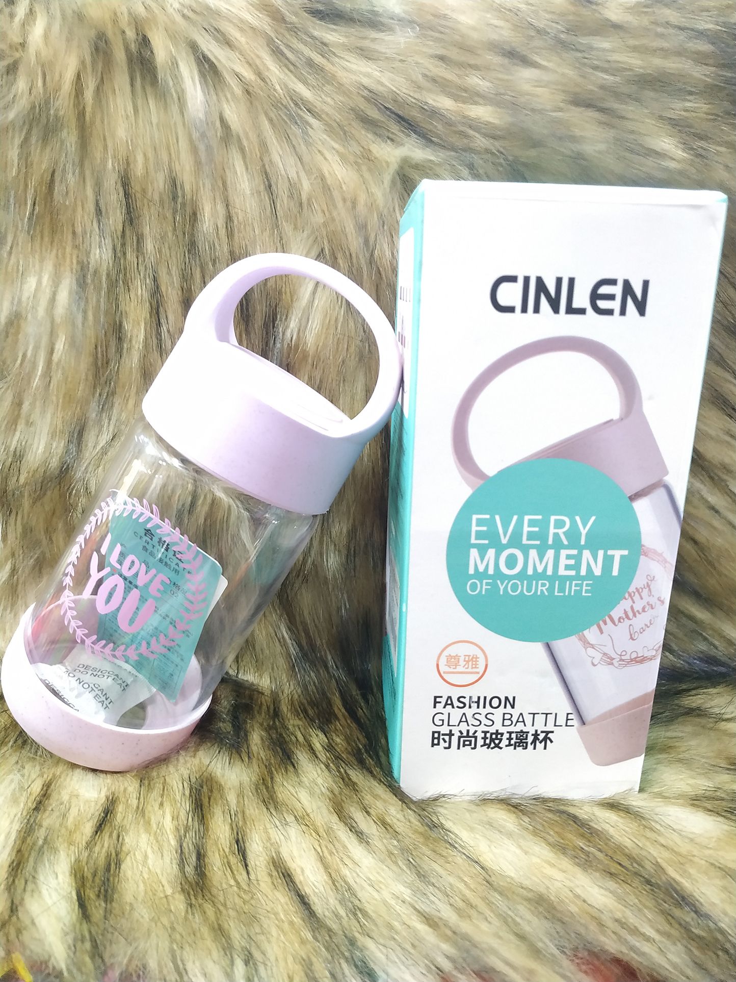 280ML Outdoor Portable Glass Coffee Tea Water Bottle With Hand Strap Office Simple Style Fashion Star Bottle