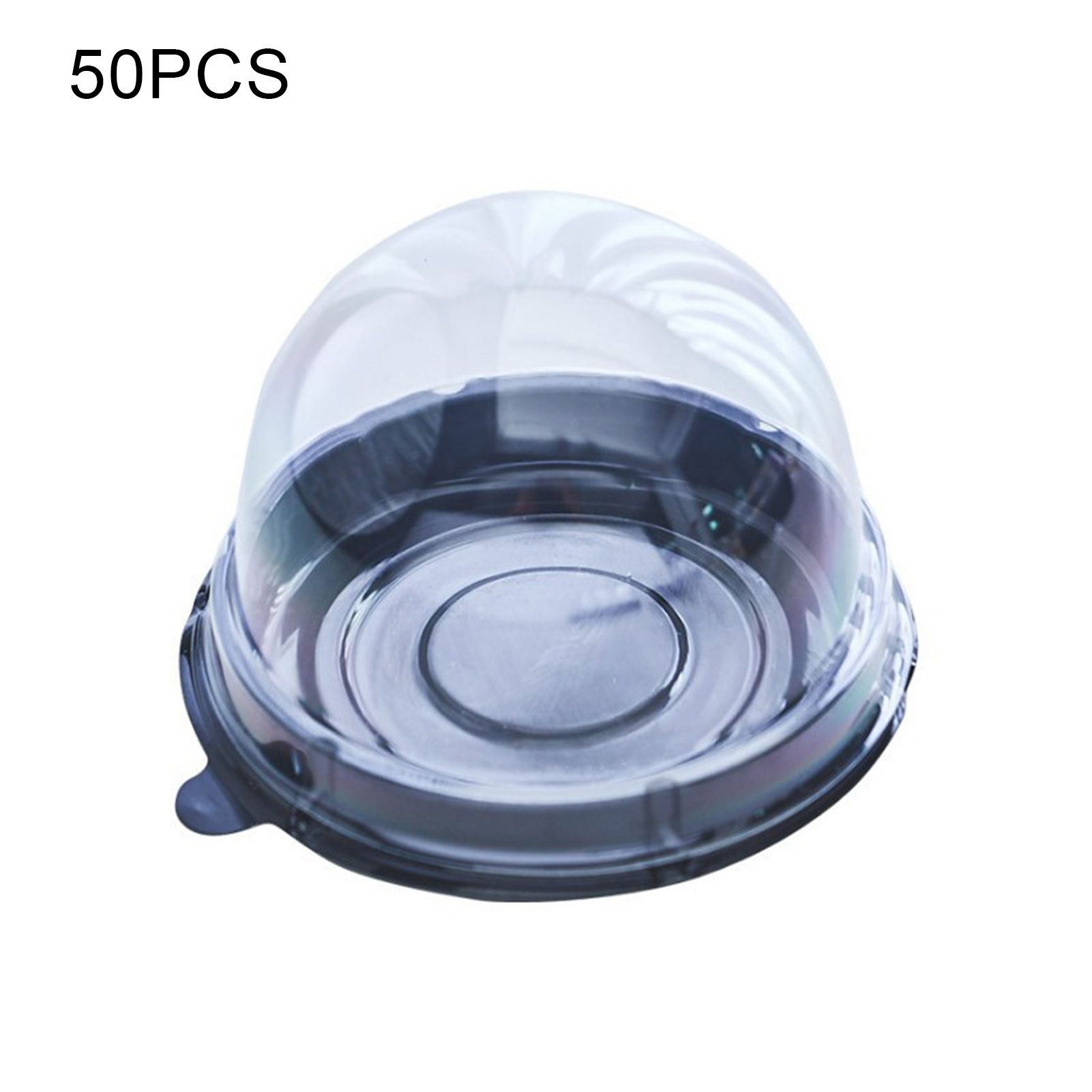 50Pcs Cupcake Container Disposable Food Grade Plastic Single Compartment Cupcake Carrier Holder Box for Wedding