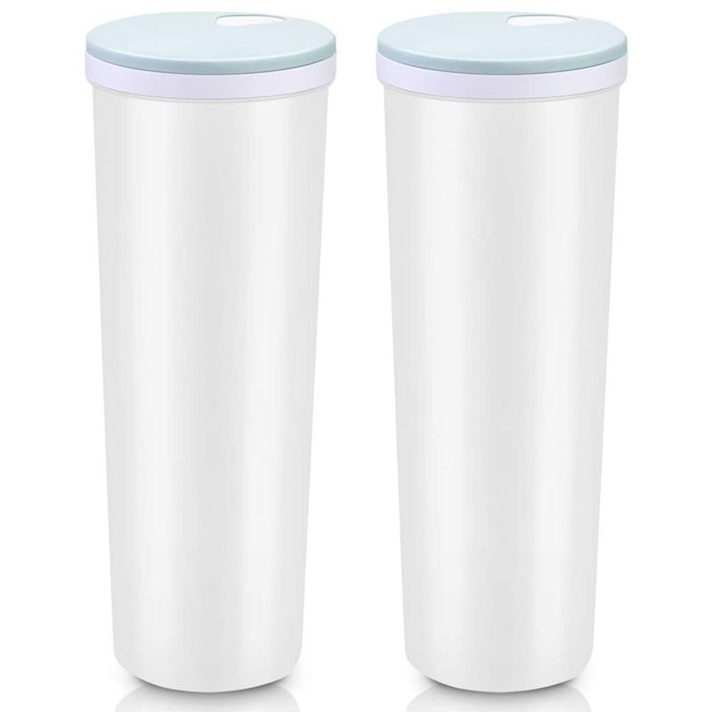 2 Pcs 2L Tall Clear Spaghetti Pasta Storage Container with Adjustable Lid,Multi-Purpose Plastic Kitchen Food Storage Jar