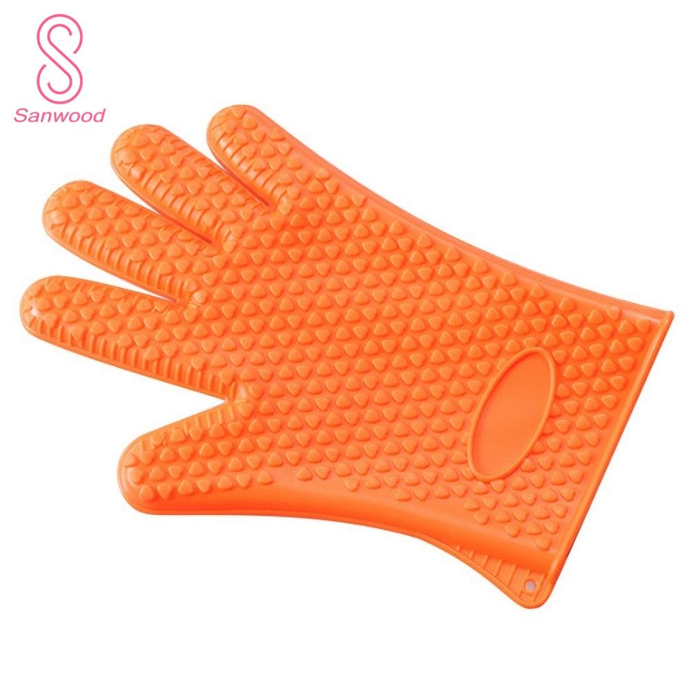 1Pc Heart Pattern Anti-slip Heat-Resistant Cooking Baking Oven Silicone Glove